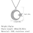 thumbnail image 3 of Moon and Star Pendant Necklace Men's and Women's Birthday Gifts Couple Accessories, 3 of 4