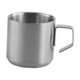 thumbnail image 1 of Taza de café de acero inoxidable con asa, taza de picnic, ligera, portátil, con asa antideslizante, taza de agua, versátil para oficina, restaurante, Plata 200ml Sunnimix Taza Senderismo, 1 of 8