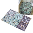 thumbnail image 3 of Tile Stickers, Retro Style Self Adhesive Waterproof Floor Tile Stickers Bright Color PVC  For Balcony Light Gray With Gilt Edging,Dark Green With Gilt Edging, 3 of 8