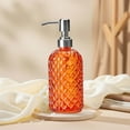 thumbnail image 6 of Glass Pump Soap Dispenser Bottle with 304 Stainless Steel Pump Stylish Durable Hand Soap Dispenser Empty for Hotel Countertop Orange, 6 of 8