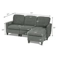 thumbnail image 4 of Costway Convertible Sectional Sofa Couch L-Shaped Couch w/Reversible Chaise Dark Gray, 4 of 9
