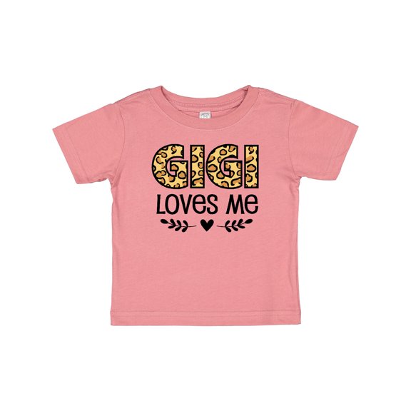 Inktastic Gigi Loves Me Grandchild Leopard Boys or Girls Baby T-Shirt