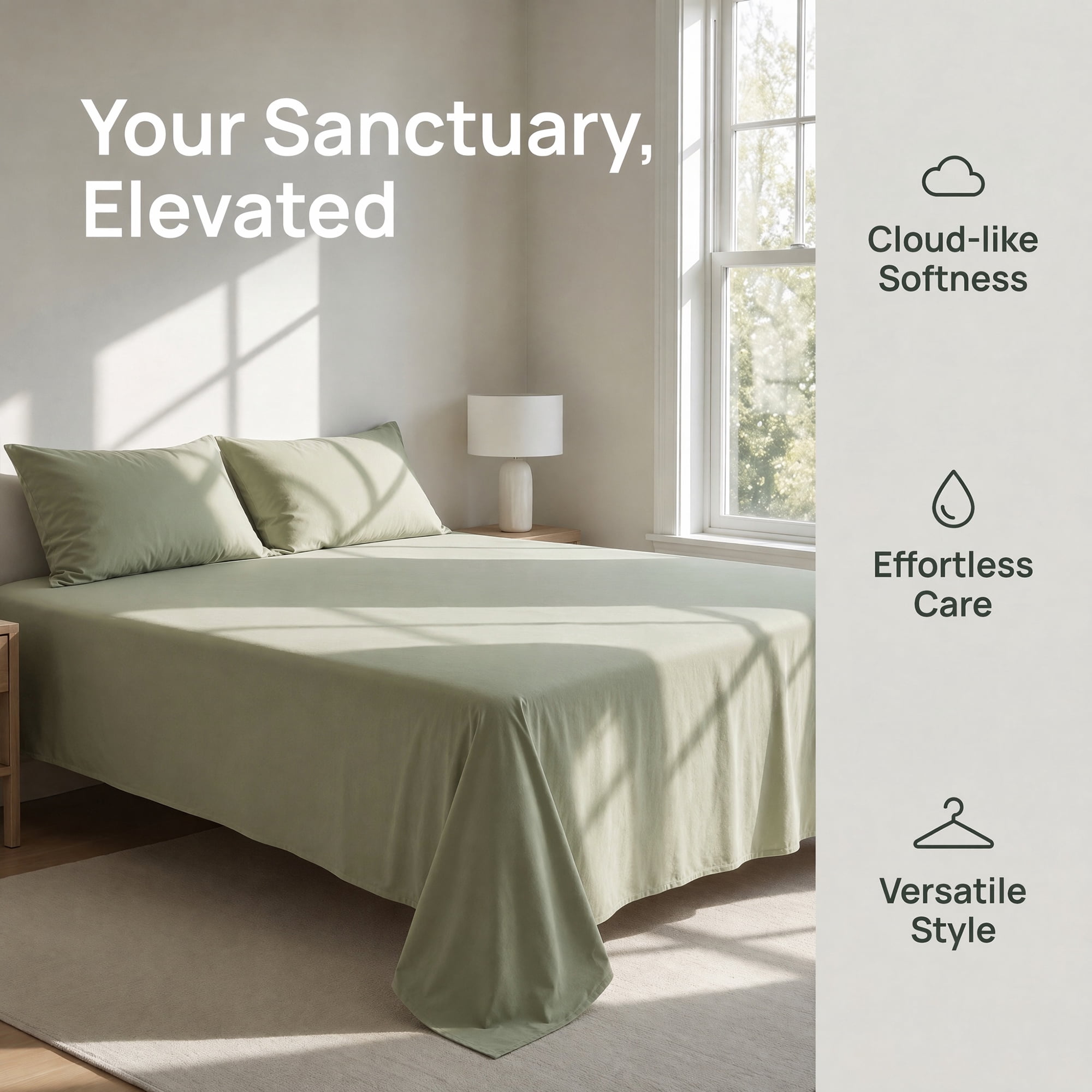 Unique Bargains Microfiber Ice Bed Sheet Flat Sheet Bedding for Bedroom Mint Green 91"x96"