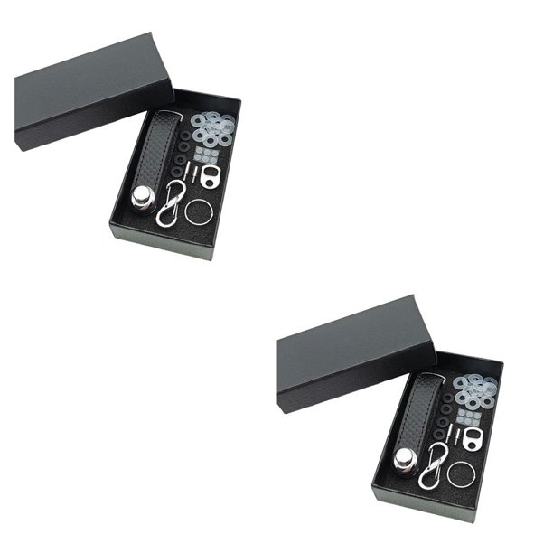 Inteprter Bolso para llaves de cuero de vaca, estructura compacta, organizador de llaves, regalo del Día del Padre, llavero multiusos de fibra de carbono fibra de carbono 2 2piezas Inteprter CBP383753
