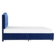 thumbnail image 3 of Modern Velvet 60" Queen Platform Bed with Storage Drawers in Grey, 3 of 7