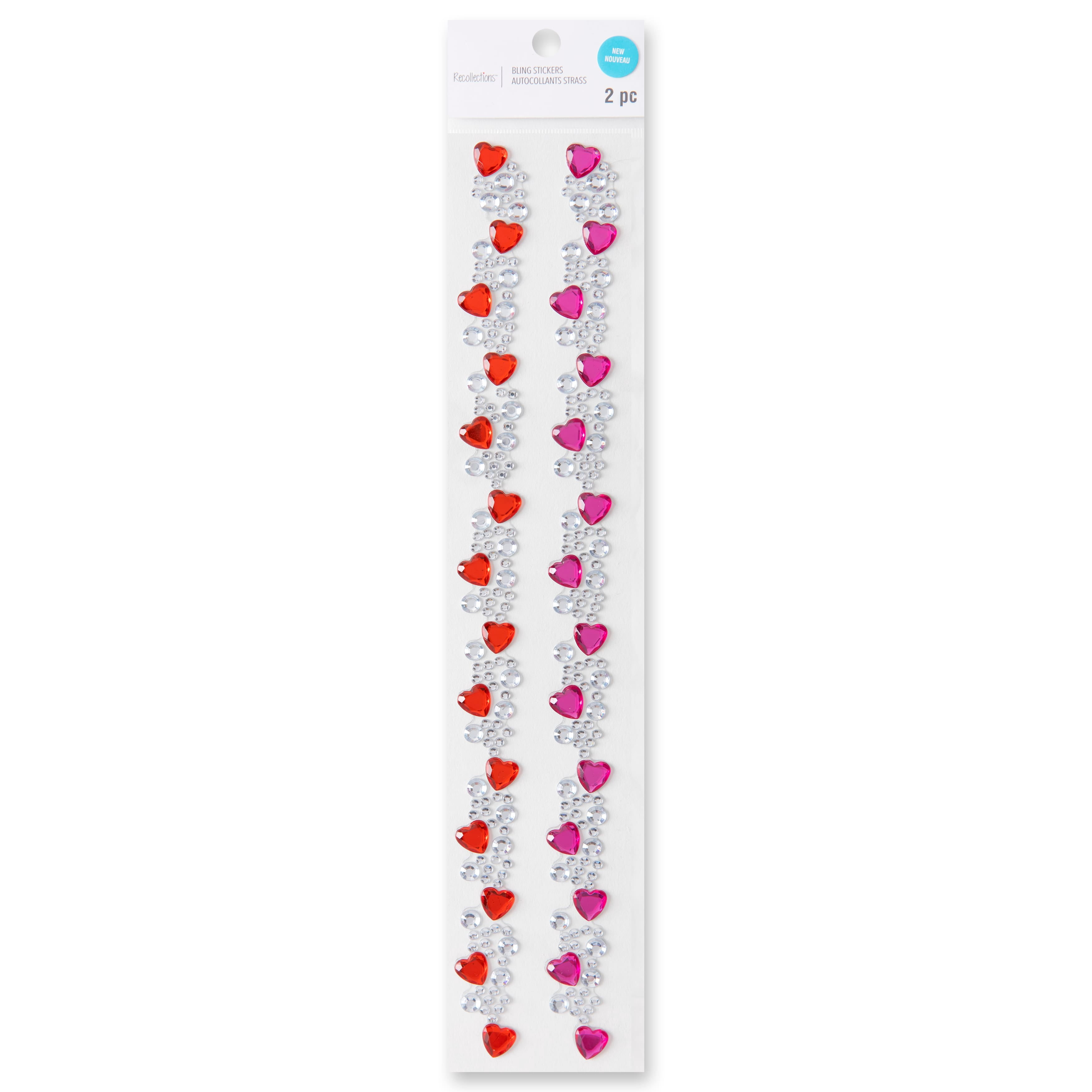 Recollections  Hearts Strip Bling Stickers, 12 Packs: 2 ct. (24 total)