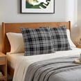 thumbnail image 6 of Pillow Covers 16x16 Set of 2, Buffalo Plaid Throw Pillow Covers Decorative Couch Cushion Cover, Black White Gray Farmhouse Gingham Striped Microfiber Soft Pillowcases for Bedroom Living Room Sofa, 6 of 9