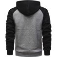 thumbnail image 2 of ORUYROP Fashion Mens Hoodies Casual Full-Zip Patchwork Fleece Jacket Athletic Contrast Color Pullover, 2 of 3