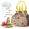 thumbnail image 4 of Pioneer Flower Drawstring Lunch Bag Women - Drawstring Lunch Bag Insulated for Work Office - Stain-Resistant Large Lunchbags for Women with Multi-Pockets, 4 of 6