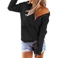 thumbnail image 2 of NEIRID  Women's Long Sleeve Lapel Half Zip Up Sweatshirt Solid Stylish Loose Fit Casual Pullover Tops, 2 of 7
