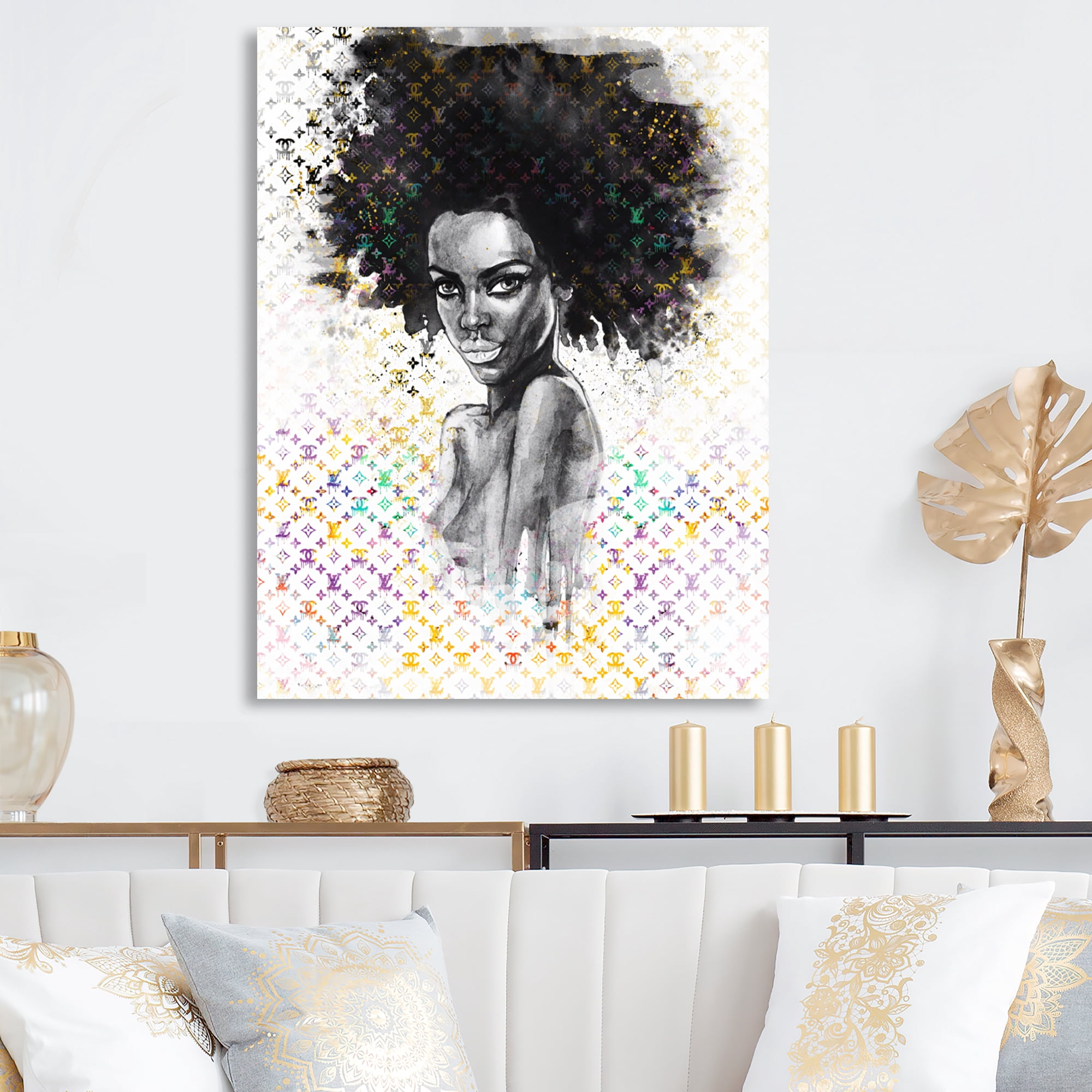 Designart Luxurious Femela Sketch II Canvas Wall Art