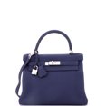 thumbnail image 1 of Pre-Owned Kelly Handbag Bleu Encre Clemence with Palladium Hardware 28 By Rebag, 1 of 8