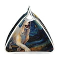 thumbnail image 3 of Lsque Vintage Starry Sky Labrador A Printed Long Tissue Box Cover Holder, Facial Paper Organizer Dispenser,Triangle with Bottom Belt, PVC Leather Decorative Organizer, 3 of 9