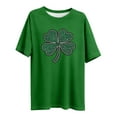 thumbnail image 4 of Nuoqisi Women's St. Patrick's Day Print Plus Size Round Neck Short Sleeve Spring/Summer Base Layer T-Shirt, 4 of 4