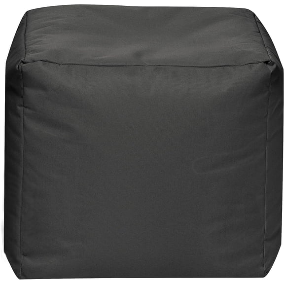 Cube Brava Pouf Ottoman Foot Rest - Gray - Modern Square Bean Bag Chair with Water Repellent Fabric - Floor Pouf for Living Room, Bedroom or Patio - Foot Rest for Indoor and Outdoor
