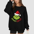 thumbnail image 5 of Long Sleeve Funny Cute Xmas Crewneck Pullover Womens Christmas Tree Sweatshirt 6-Black S 1, 5 of 5