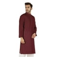 thumbnail image 2 of Atasi Cotton Kurta Solid Ethnic- Festive Long Shirt W/ Pintuck Traditional Indian Wear For Men's, 2 of 7