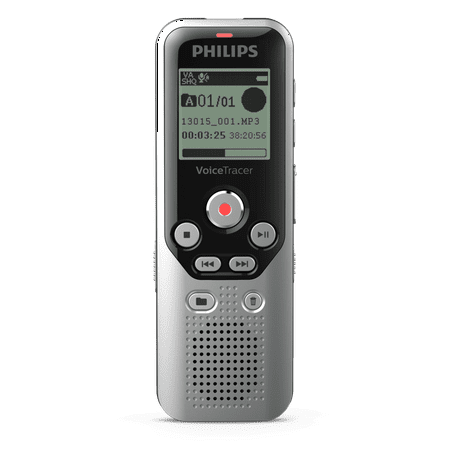 Philips VoiceTracer Audio Recorder, Silver/Black