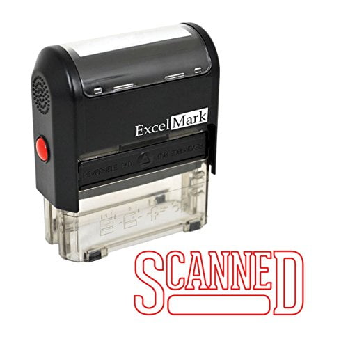 Arial Bold SCANNED Stamp Self-Inking Red 