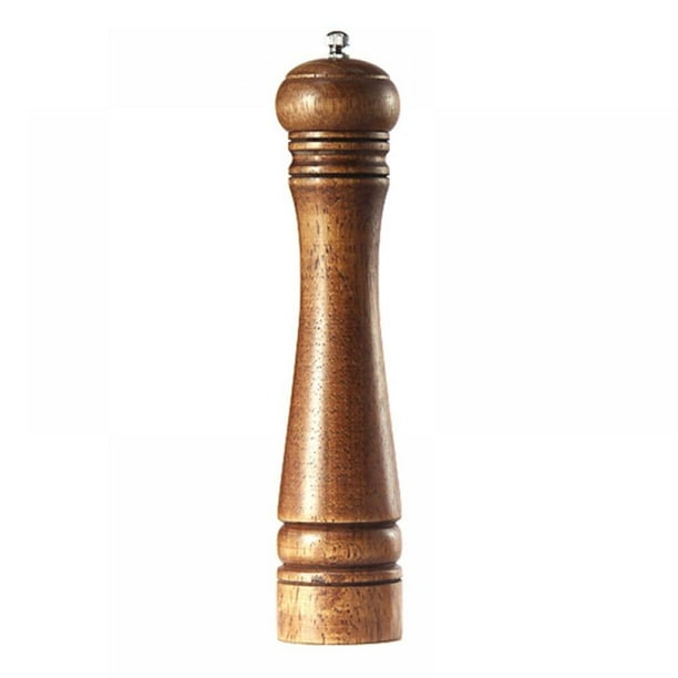 10 inch Tall Wooden Pepper Mill or Salt Mill,Best Pepper or Salt Grinder Wood with a Adjustable Ceramic Rotor and Easily Refillable,Oak Wood Pepper ...