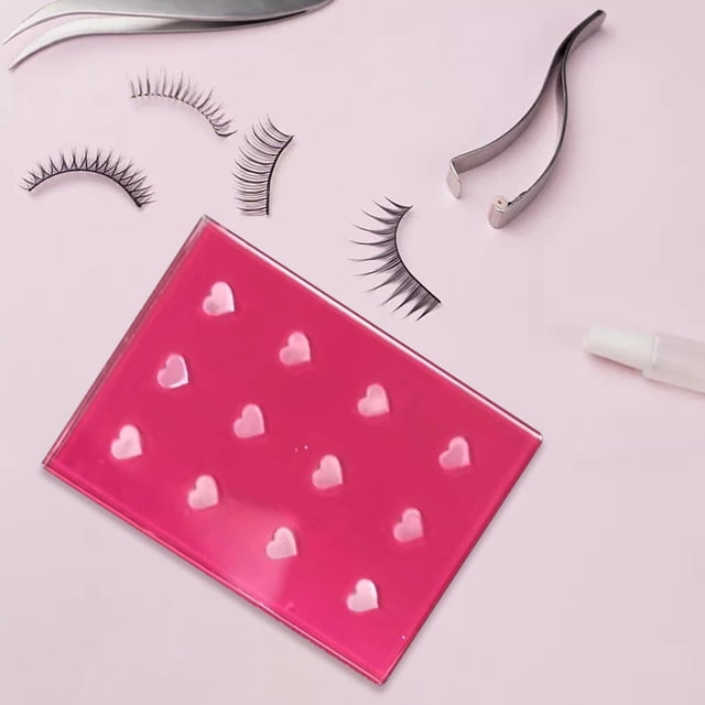 Soporte para paletas con pegamento de vidrio, herramienta cosmética para niñas, fácil de limpiar, bandeja reutilizable, extensión de herramientas de m rojo