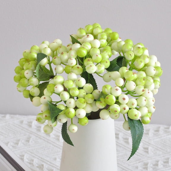 Artificial Persimmon Berry Branches, Fake Fruit Flower Sprigs for Home Kitchen Decor, Realistic Fall Berry Stems for Vase Fillers