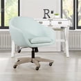 thumbnail image 2 of Pemberly Row Office Chair in Mint Blue Fabric with Gray Brush Wood Base KD, 2 of 6