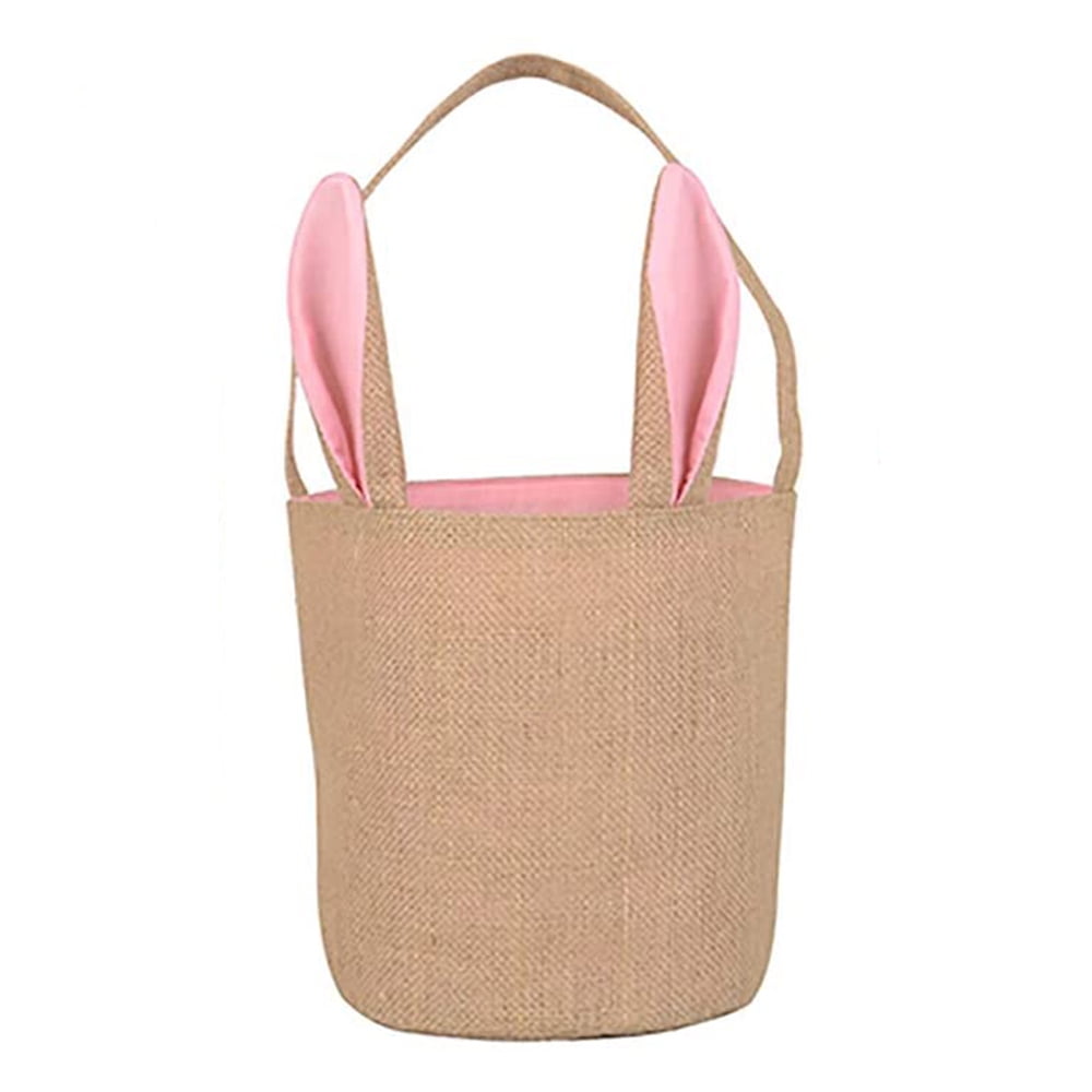 1Pcs Easter Egg Hunt Basket, Reusable Eggs Candy Gifts Bag, Easter