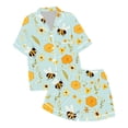 thumbnail image 1 of Girls' Festival Printed Silk Imitation Pajama Short Sleeve Set, 1 of 4