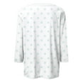 thumbnail image 5 of Womens Crewneck Three Quarter Sleeve Polka Dot Printed Top Casual Pullover T Shirt Regular Fit Everyday Knit Blouse, 5 of 5