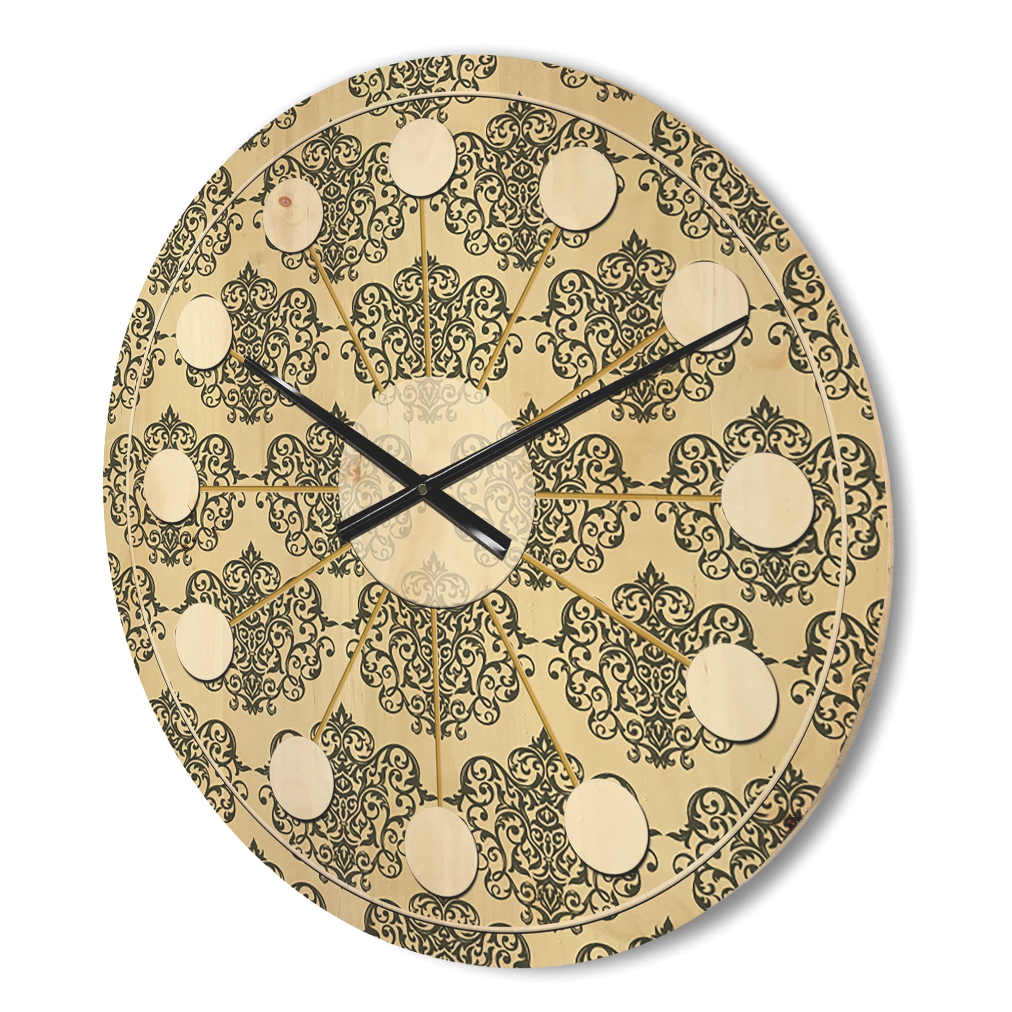 Designart 'Abstract Retro Pattern Design III' Mid-Century Modern Wood Wall Clock