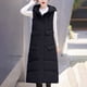 thumbnail image 4 of Chaqueta larga de invierno sin mangas con bolsillos para mujer, de algodón y plumón, 4 of 6