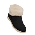 thumbnail image 4 of Aueoeo Womens Winter Flat Boots Furs Snow Boots Ankle Booties Fuzzy Warm Short Boots for Girl Side Zip Boots Black, 4 of 6