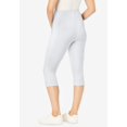 thumbnail image 2 of Woman Within Plus Size Petite Stretch-Cotton Knit Pull-On Pocket Capri Leggings, 2 of 6