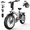 White, variant on 1500W Peak Folding Electric Bike for Adults, 48V 25Ah UL 2849 Certified Battery, 20x4 Fat Tire E-Mountain Bicycle, Shimano 7-Speed, Rear Rack, Up to 30MPH, White