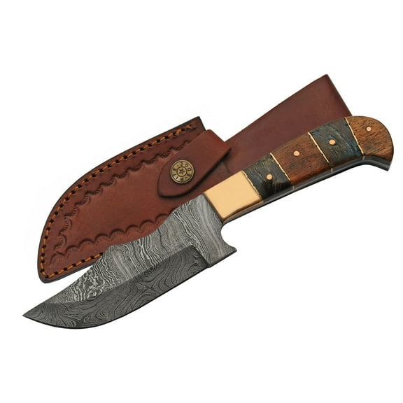 SZCO 9" Copper Hunter Utility Knife with Walnut Handle and Horn Spacer
