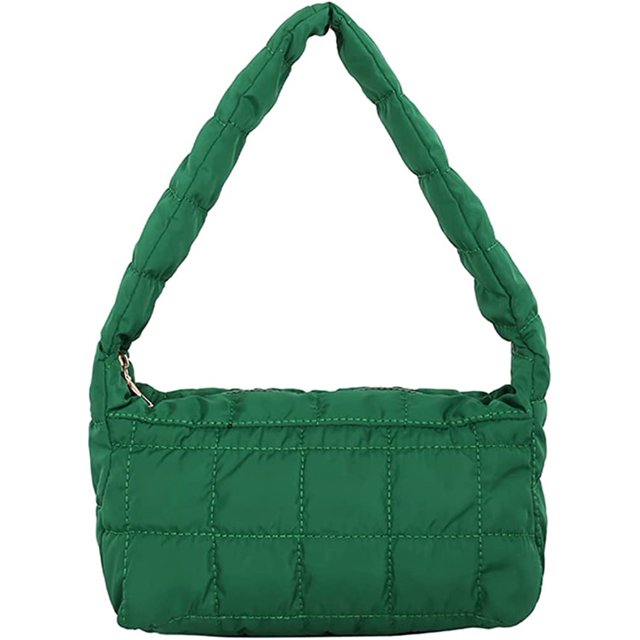 LinYooLi Quilted Tote Bags for Women Lightweight Quilted Padding Shoulder Bag Down Cotton Padded Large Tote Bags Lattice