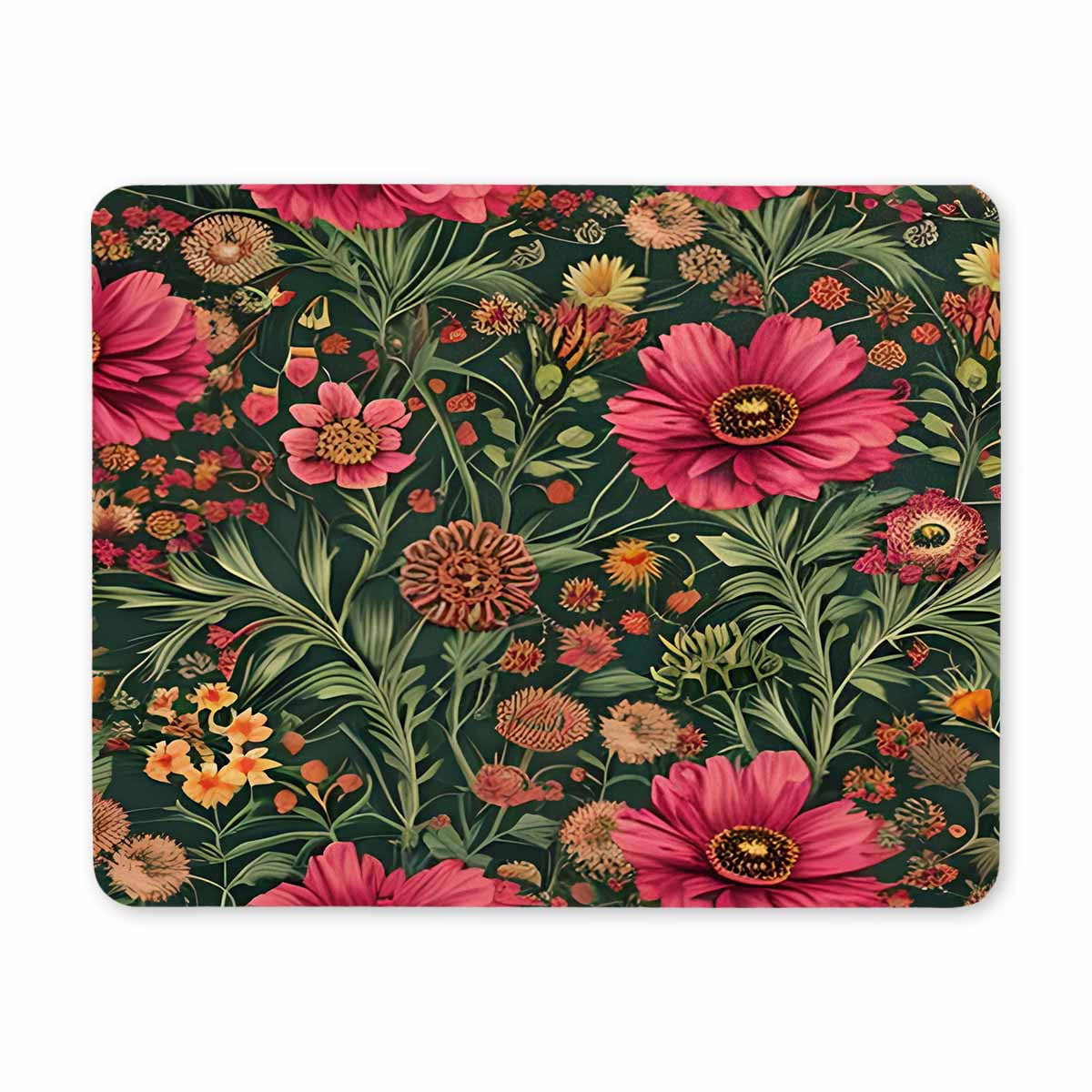 Art Flowers Mouse Pad Floral Design Computer Laptop Non-Slip Rubber ...