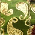 thumbnail image 2 of The Ribbon People Green and Gold Paisley Wired Craft Ribbon 6" x 20 Yards, 2 of 2