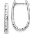 thumbnail image 1 of 14K White Gold Diamond Oval Hinged Hoop Earrings (24 X 15) Made In India em5371-075-wa, 1 of 5