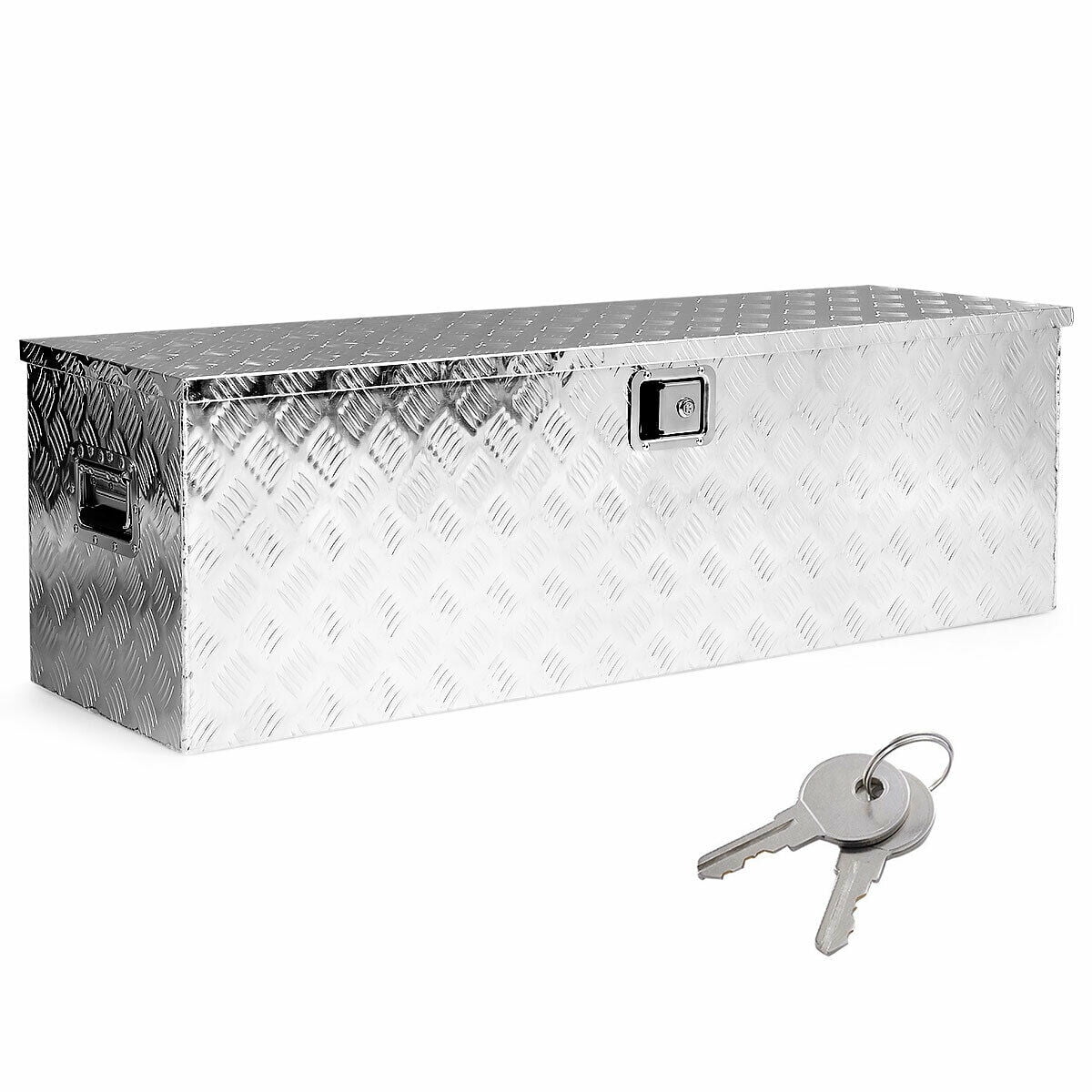 Gymax 49'' Aluminum Truck Pickup ATV Camper Tool Box Trailer Flatbed RV