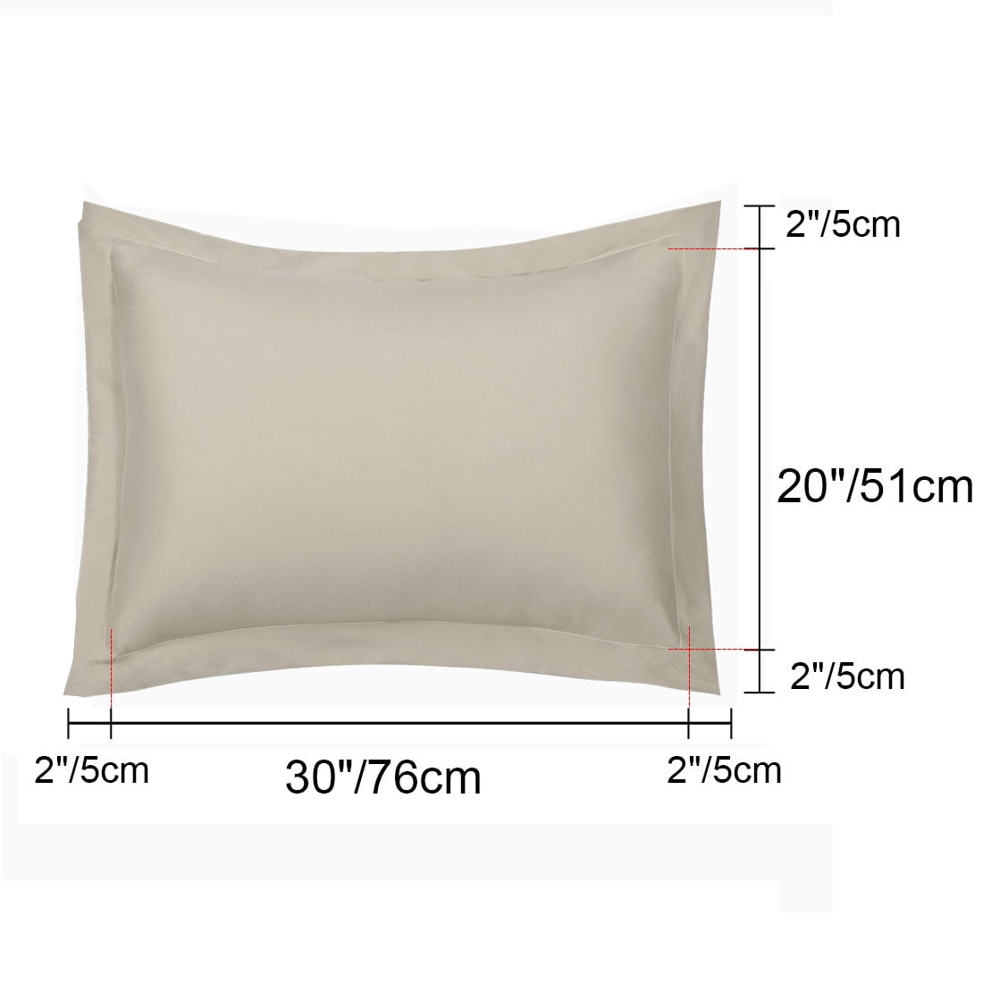 Unique Bargains Pillowcases Soft Microfiber Pillow Shams Set of 2 Queen Khaki