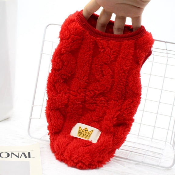 Soft Warm Winter Chihuahua Dog Clothes for Small Medium Dogs Cat Coat Pet Clothing Dog Vest Puppy Sweater Kitten Jacket RED S