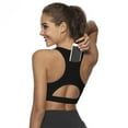 thumbnail image 3 of HonestMatter Sports Bra with Phone Pocket High Impact Running Yoga Workout Bra Padded Wireless Polyester Black Size L Back Pocket Design for Women, 3 of 6