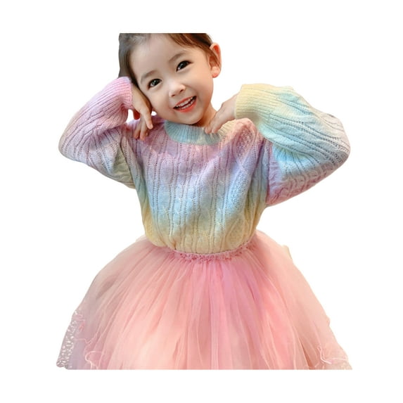 Qiylii Kids Sweater, Long Sleeve O-Neck Knitwear/ Cardigan,Colorful