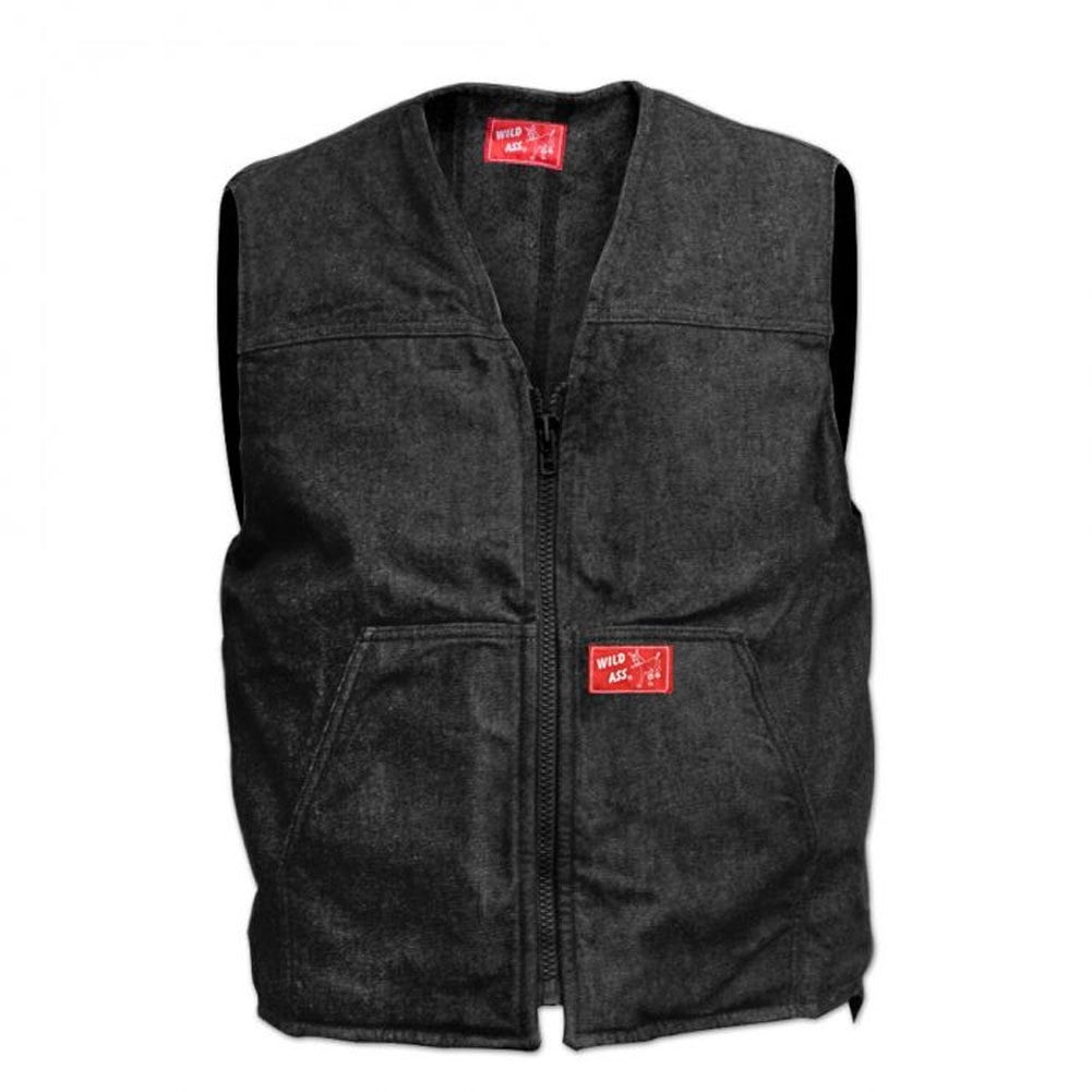 lined denim vest