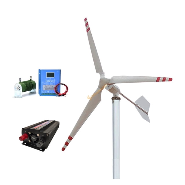 2kw 24v 48v Wind Turbine Generator Horizontal Axis Wind Turbine MPPT Controller Off Grid Inverter Alternative Energy ,Easy to Install
