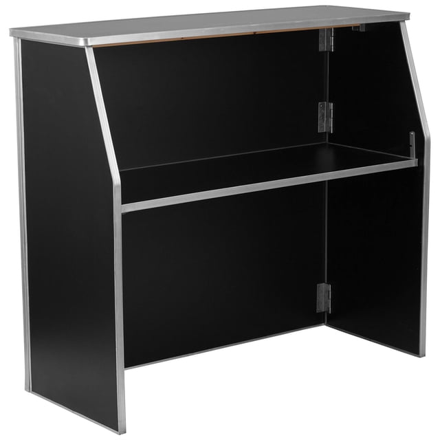 Bowery Hill Contemporary 4' Laminate Foldable Bar In Black Finish
