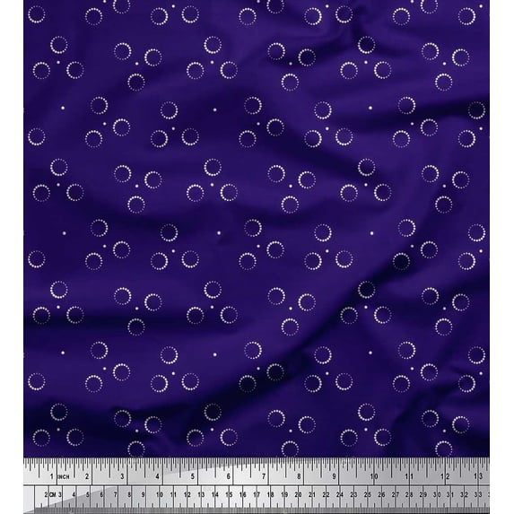 Soimoi Cotton Duck Fabric Circle & Dots Fabric Prints by Yard 42 Inch Wide
