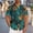 Printed Green, variant on Men's Hawaiian Shirts Short Sleeve Green Pocket Under $10 Casual Fashion Turndown Collar Printing Short Sleeve Button Shirt Blouse